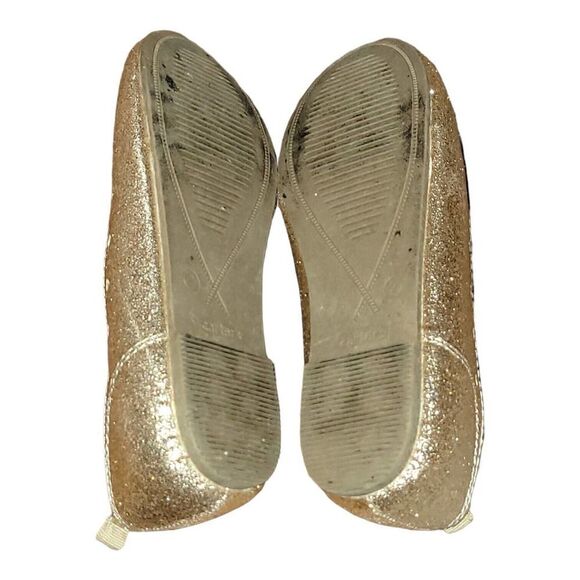 Carters Shimmery Gold Heart Ballet Flats w/Scallop Trim "Ellaria" SZ 2Y - Picture 2 of 2